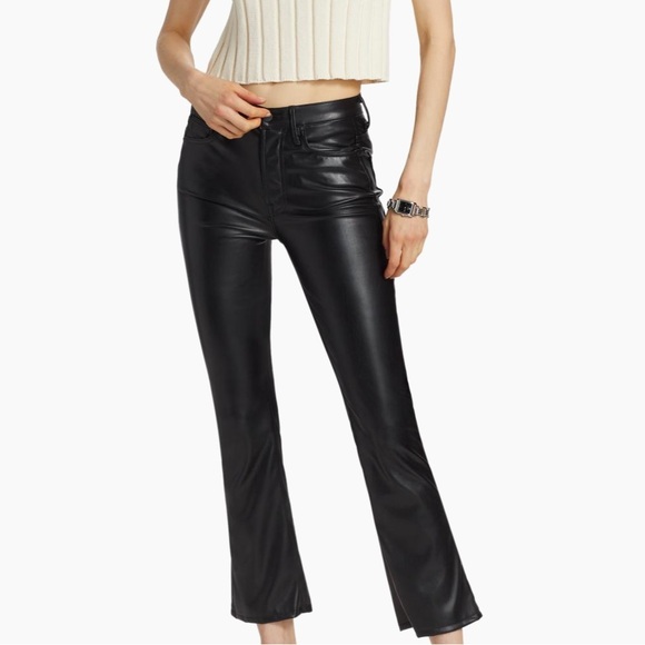 MOTHER Denim The Insider Ankle-Crop Faux Leather Pants - Picture 2 of 6